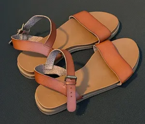 Universal Thread Size 7 Brown Two-Strap Slide Sandal thumbnail 1