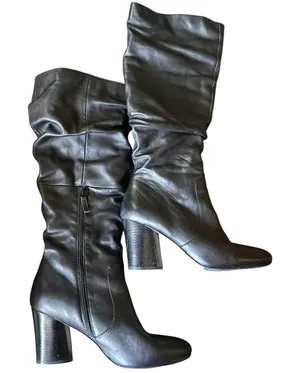 TAHARI Felix Leather Heeled Boots‎ Black Sz 11 thumbnail 1