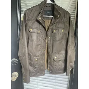 JCrew Women’s Downtown Field Jacket Green Waxed Cotton Size S thumbnail 7