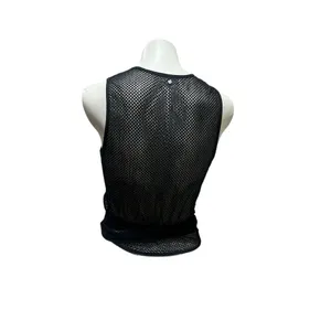 Fabletics Women's Black Mesh Tie Tank Top Size M Sleeveless Activewear thumbnail 2