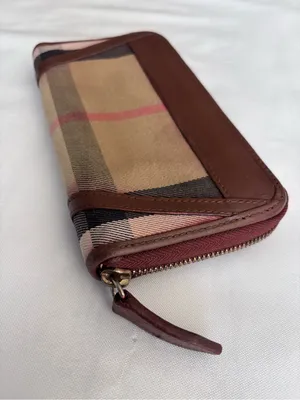 Authentic Burberry Pink House Check Zip Wallet - Leather Refinished / As Is thumbnail 4