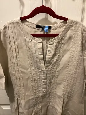 Quince Cream Pintuck Midi Dress thumbnail 3