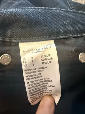 Black American Eagle Jeans Ripped High-Rise baggy thumbnail 3