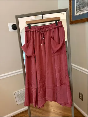 Women's Anthropologie Midi Skirt Size M Red thumbnail 2