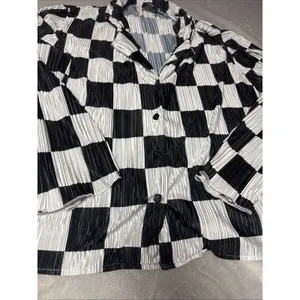 Dressed in Lala Black White Checkered Top Sz Large thumbnail 3