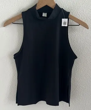 NWT Old Navy Black High Neck RIbbed Tank Powersoft Go-Dry XS thumbnail 1