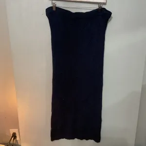 Fishman 1996 Womens Skirt Navy Blue Diamond Pointelle Knit Midi Size Medium thumbnail 3