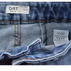 OAT New York Wide Leg Braided Waist Jeans Blue Raw Hem Size 0/25 thumbnail 6