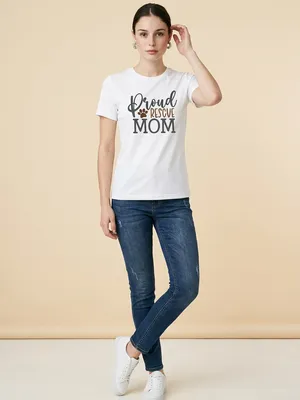 Gildan Women’s White Premium Quality “Proud Rescue Mom ” T-shirt Sz XL thumbnail 2
