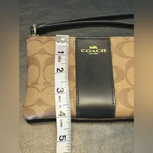 Coach Corner Zip Wristlet In Signature Canvas With Stripe thumbnail 11