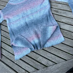 Sweater‎ Blue Pink Cotton Candy Ombre Striped Knit size small a new approach Ana thumbnail 8