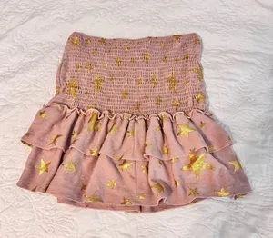 Pink and Gold Star Print Skirt thumbnail 1