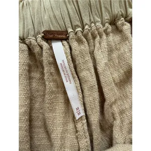 Free People Linen Blend Drawstring Pants M Beige thumbnail 3