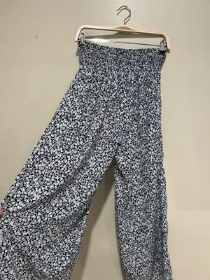 Wide leg floral pants Gray Size M thumbnail 4
