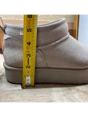 Bearpaw Shalini Low Suede Ankle Boots Wool Blend Lining Size 10 Beige thumbnail 11