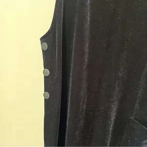 VTG Y2K‎ Jacqueline Ferrar VELVET VELOUR Black Jumper Dress Maxi Stretch Size 12 thumbnail 5