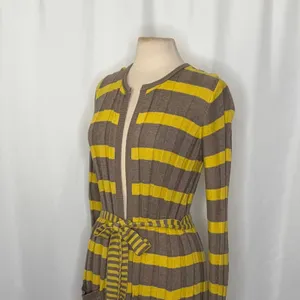 Anthropologie MAPLE Silk Switching Lanes Belted Cardigan Sweater‎ Pleated Large thumbnail 5