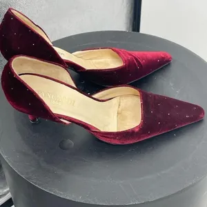 Pancaldi 1888 burgundy‎ velvet pumps size 5 1/2 thumbnail 2