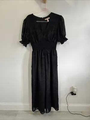 Anthropologie Hutch Black Burnout Wide Leg Jumpsuit thumbnail 5