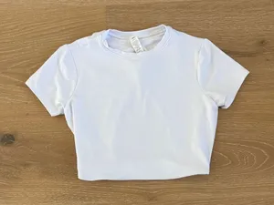Alo Yoga Backspin Crop Top Size S White thumbnail 1
