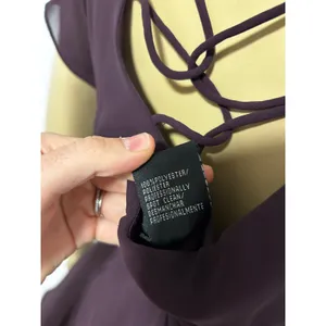 Y2K Vintage SL FASHIONS Plum Purple Beaded Floral Handkerchief Hem Midi Dress thumbnail 10