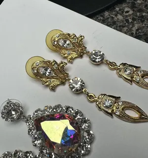 Sparkly Statement Rhinestone Mix Dangle Drop Pierced Earrings Lot Of 3 thumbnail 3
