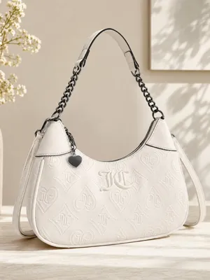 Juicy Couture Good Times Juicy Crystal Embossed Heart Shoulder Bag NWT thumbnail 7