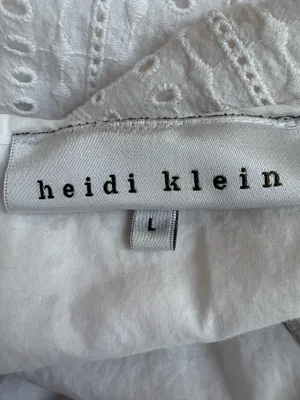 Heidi Klein White Eyelet Cotton Dress with Tie Waist, Size Large thumbnail 5