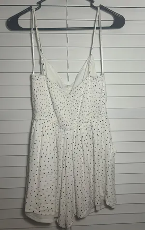 White Polka Dot romper thumbnail 2
