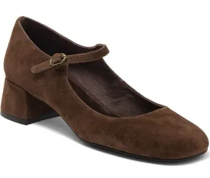 Jeffrey Campbell Top Tier Mary Jane Pump 8 brown suede block heels thumbnail 1
