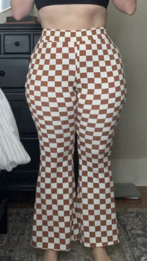 Grayson Threads Orange and white checkered pants thumbnail 1