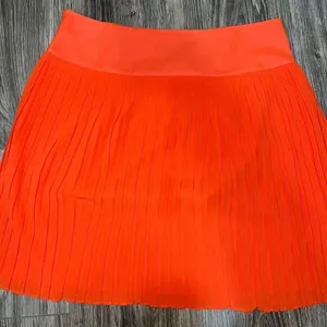 Loft Ann Taylor Orange Pleated Skirt thumbnail 2