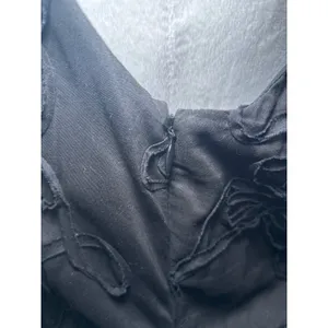 Tiana B. Black Applique Cocktail Dress Size 10 Ruched‎ V-Neck Sleeveless thumbnail 6