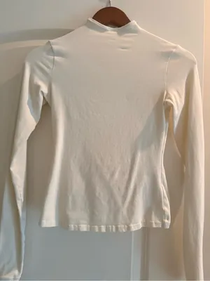 SKIMS Cream Long Sleeve Mock Neck Top thumbnail 1