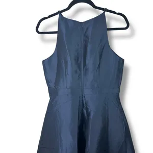 NEW Lulus Broadway Show Navy Blue High-Low Taffeta Pleated Gown Dress Medium thumbnail 9