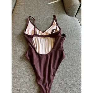 Shade‎ & Shore Womens Burgundy Wrap Tie Waist One Piece Swimsuit Size L EUC thumbnail 2