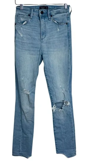 Abercrombie & Fitch Simone High Rise Ankle Blue Denim High Waisted Jeans Sz 25 0 thumbnail 1