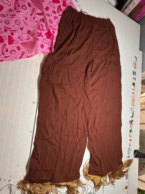 NWT WeWoreWhat Fringe Smocked Pants Saddle Brown XXS Boho set thumbnail 6