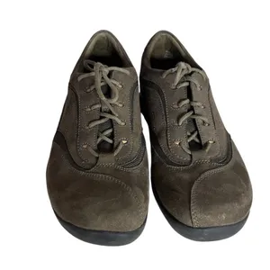 CLARKS In Motion Shoes Walking Comfort Lace Up Olive Nubuck Leather Size 10 N thumbnail 2