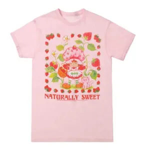 Strawberry Shortcake Graphic Tee M NWT Pink Retro 90s Vintage Character Summer thumbnail 1