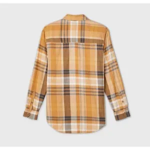 NWT Womens Universal Thread Plaid Yellow Autumn Long Sleeve Shirt - Sz XS thumbnail 2