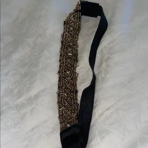 Elegant Beaded Headband - Black and Brown thumbnail 5