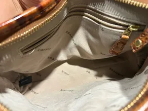 Brahmin Cognac Brown Croc Embossed Leather Shoulder Bag Gold Hardware thumbnail 5