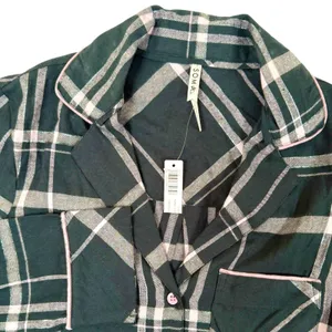 Soma Flannel Long‎ Sleeve Notch Collar Button Up Pajama Top Womens XS Aspen New thumbnail 2