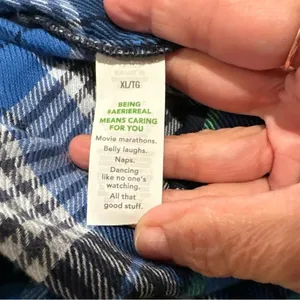 Aerie By Aritza Long Sleeve Womens Shirt Plaid Nwot Blue Xl thumbnail 8