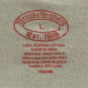 Brooks Brothers Men's White Crew Neck T-Shirt Size‎ L Solid Casual thumbnail 4