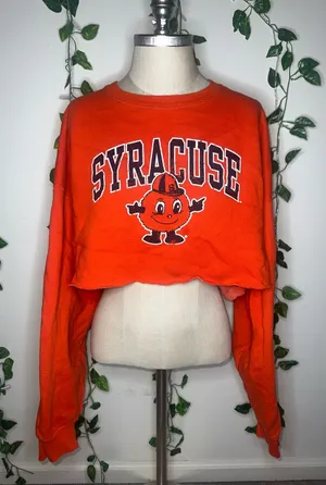 Fruit of the Loom Syracuse College Oversized Cropped Graphic Crewneck thumbnail 1