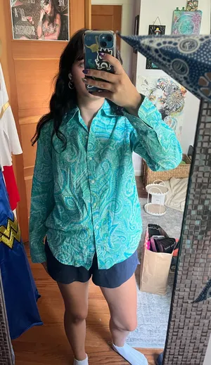 CHAPS Women’s Patterned Button-Down thumbnail 1