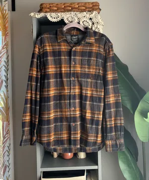 Grayers Heritage Men’s Large Flannel Shirt Button Up Long Sleeve Orange thumbnail 1
