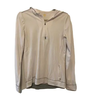 ALO Womens Size Medium White 1/4 Zip Athletic Activewear Pullover Hoodie Jacket thumbnail 1